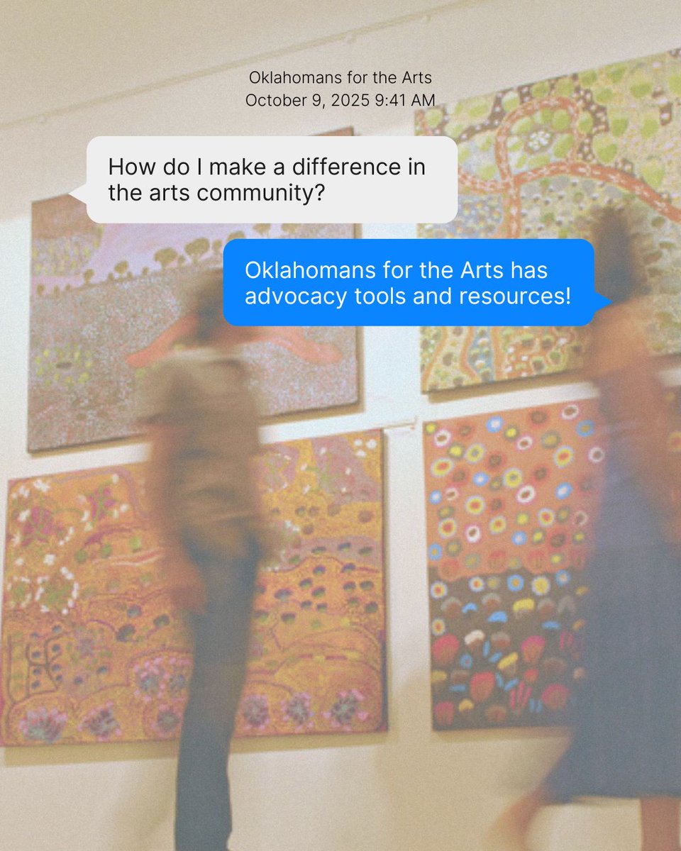 Oklahomans for the Arts provides a full suite of advocacy tools and resources designed to help you protect your profession, your classes, your organization, and your arts community. 

Take the pledge to be an Okahoman for the Arts today
ok4arts.org/oklahomans-for… 

#OKforArts