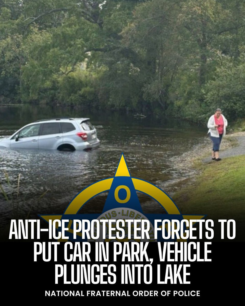 GLFOP's tweet image. Shouting at ICE won’t stop an arrest—but forgetting to put your car in park will land you in the lake.
#LawEnforcement #ICE #PoliceWork #FOP #PublicSafety #ThinBlueLine