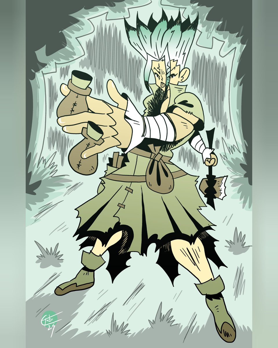 tobimangaka's tweet image. E=mc²🧪
Dr Stone comm for Patrick on patreon