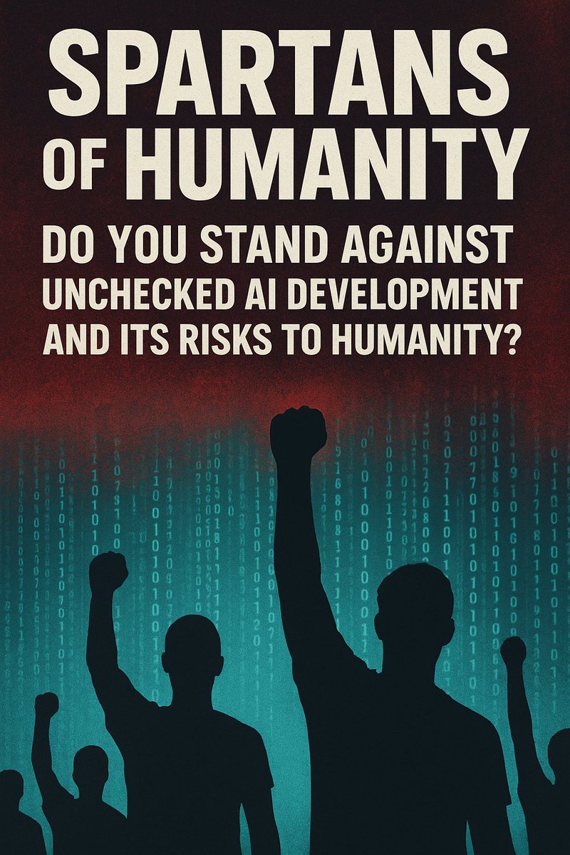 SafeAICoalition's tweet image. 🚨 New X Community Alert 🚨
Spartans of Humanity is live.

We stand against unchecked AI development and the risks it brings to society.

Join us if you believe tech must serve humanity—not rule it. 

x.com/i/communities/…

#EthicalAI #AIRegulation #HumansFirst #SafeAI…