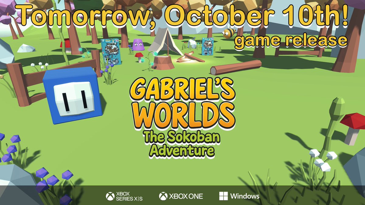 And tomorrow Gabriel's vacation begins!  
Come have fun in this exciting 3D SOKOBAN!🧩
A Sokoban from Gabriel's universe.  
Gabriel's Worlds The Sokoban Adventure! 🥣
20% off at launch!🤑 💵