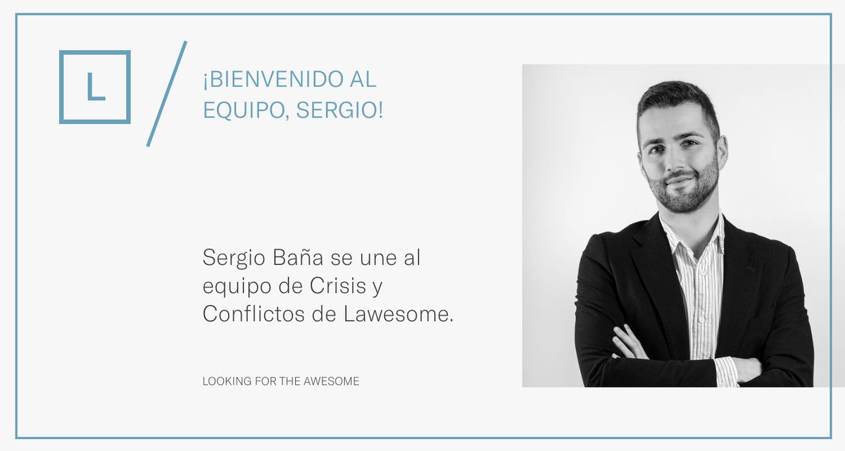 En Lawesome seguimos sumando talento. Sergio Baña se une a nuestro equipo de Crisis y Conflictos para construir estrategias personalizadas donde lo complejo resulte lo más simple posible. ¡Bienvenido, Sergio!

🔗 Ver perfil > lawesome.es/equipo/sergio-…