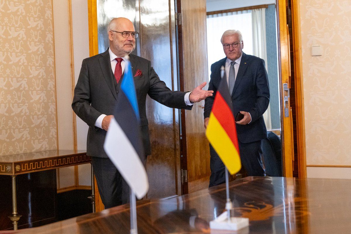 #Estonia &amp; #Germany share deep historical &amp; cultural ties, common values, &amp; shared responsibility. Met today with our good friend, President Frank-Walter Steinmeier, to thank Germany for its leadership in #European security &amp; discuss our strong economic cooperation.