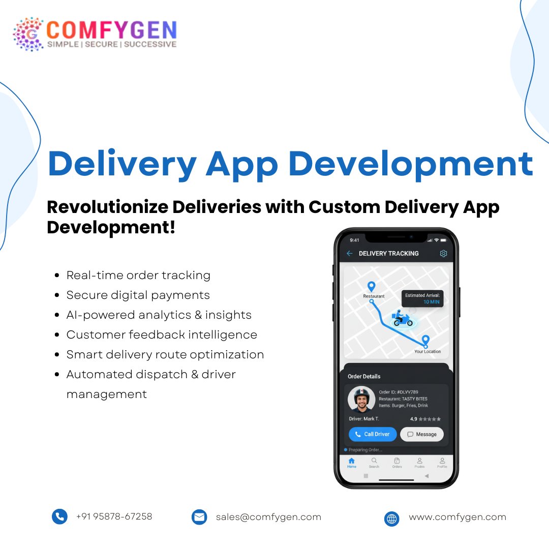 Comfygen_Tech's tweet image. Delivery App Development Company
🚀 Revolutionize Deliveries with Custom Delivery App Development!
📷 DM us to launch your AI-integrated Delivery App today!
📷 comfygen.com/delivery-app-d…
Call us: +91 95878-67258
📷 sales@comfygen.com
#DeliveryAppDevelopment #AIApp #Comfygen