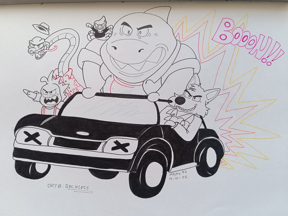 Martutifruti92's tweet photo. Day 8 : reckless
#thebadguys #wolf #furrywolf
#shark #snake
#inktober2025 #inktober #inkoctober #ink #drawing #furryart #furryartist #furrydrawing #furryfandom #furryrandom #doodle #furryink #sketch #traditionalart #fanart  #furry #furries  #inkoctober2025 #fanart #badboysfurries https://t.co/sgPSzOmBiM