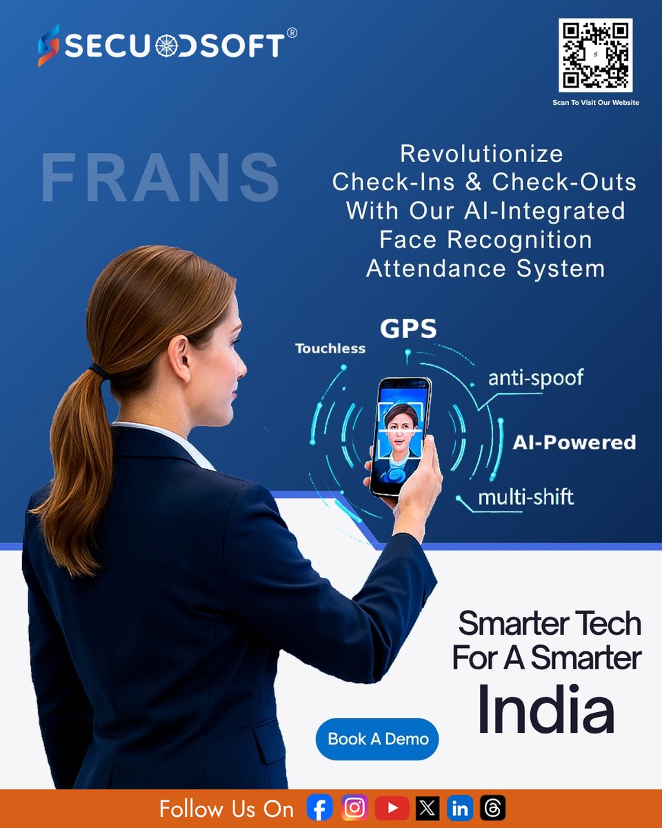 secuodsoft's tweet image. Transform Check-Ins &amp;amp; Check-Outs with Our AI-Powered Face Recognition Attendance System. #facerecognitionattendancesystem