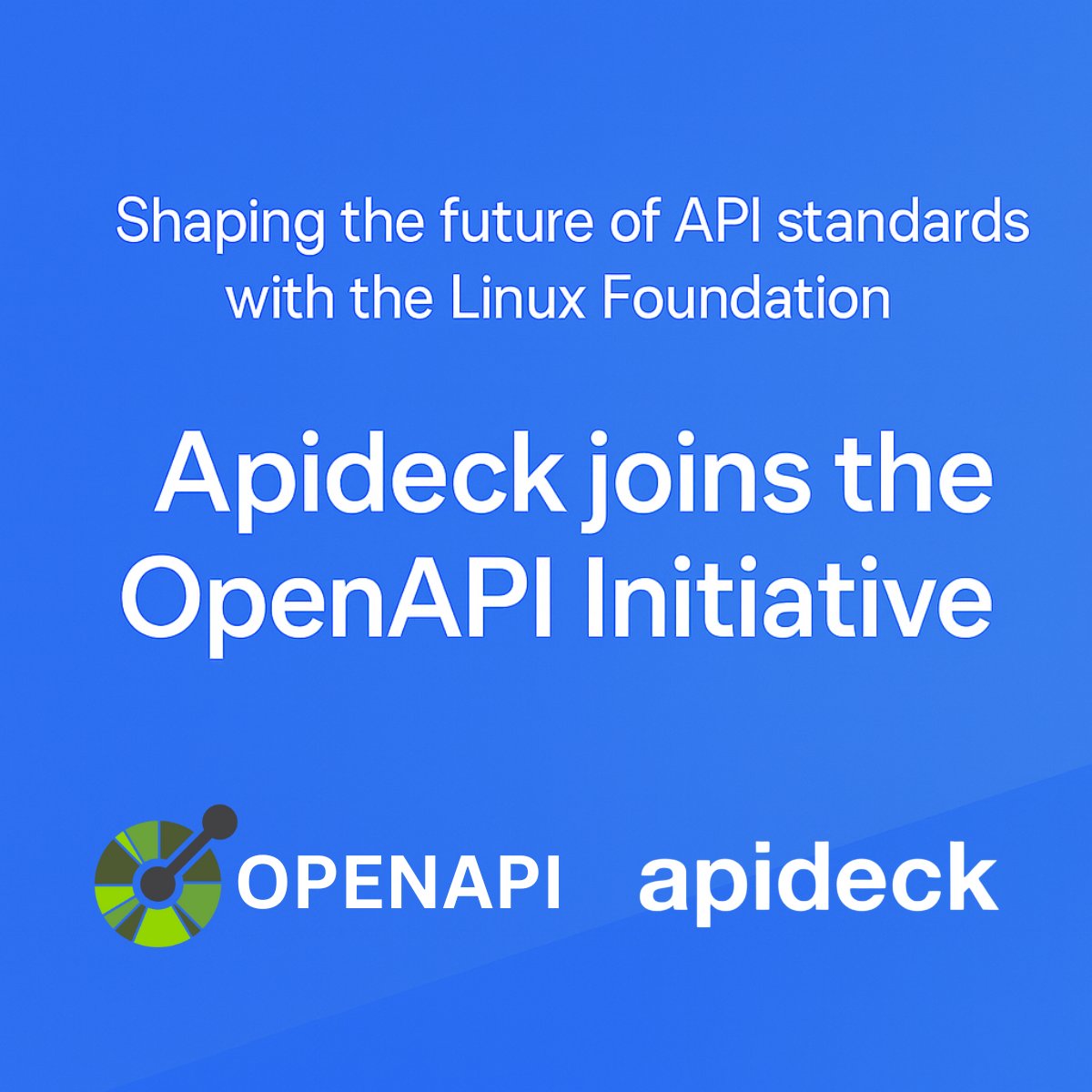 🚀 Big news: Apideck has joined the OpenAPI Initiative under the <a href="/linuxfoundation/">The Linux Foundation</a>

OpenAPI has been the backbone of our Unified API platform. Now it’s time to give back and help shape the future of API standards.

🧵1/2