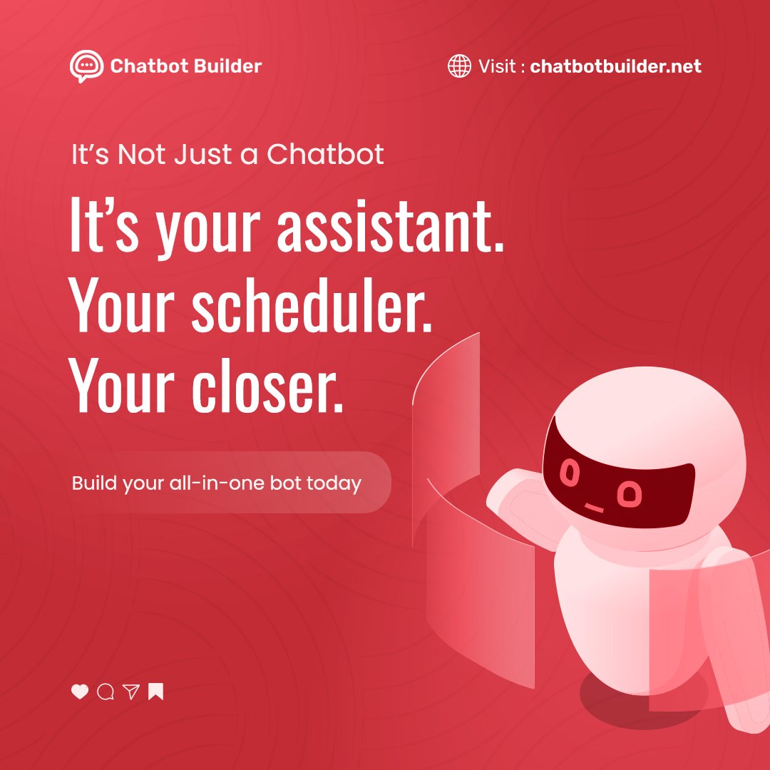 chatbotbuilderx's tweet image. 💡 More Than Just Small Talk

 Design a chatbot that does it all:
 🗓️ Books meetings
 📩 Handles follow-ups
 💰 Nudges deal with “yes”

 One tool. Endless possibilities.
 Start building your digital teammate today. Link in comments. 

 #ChatbotBuilder #AIWorkflows…