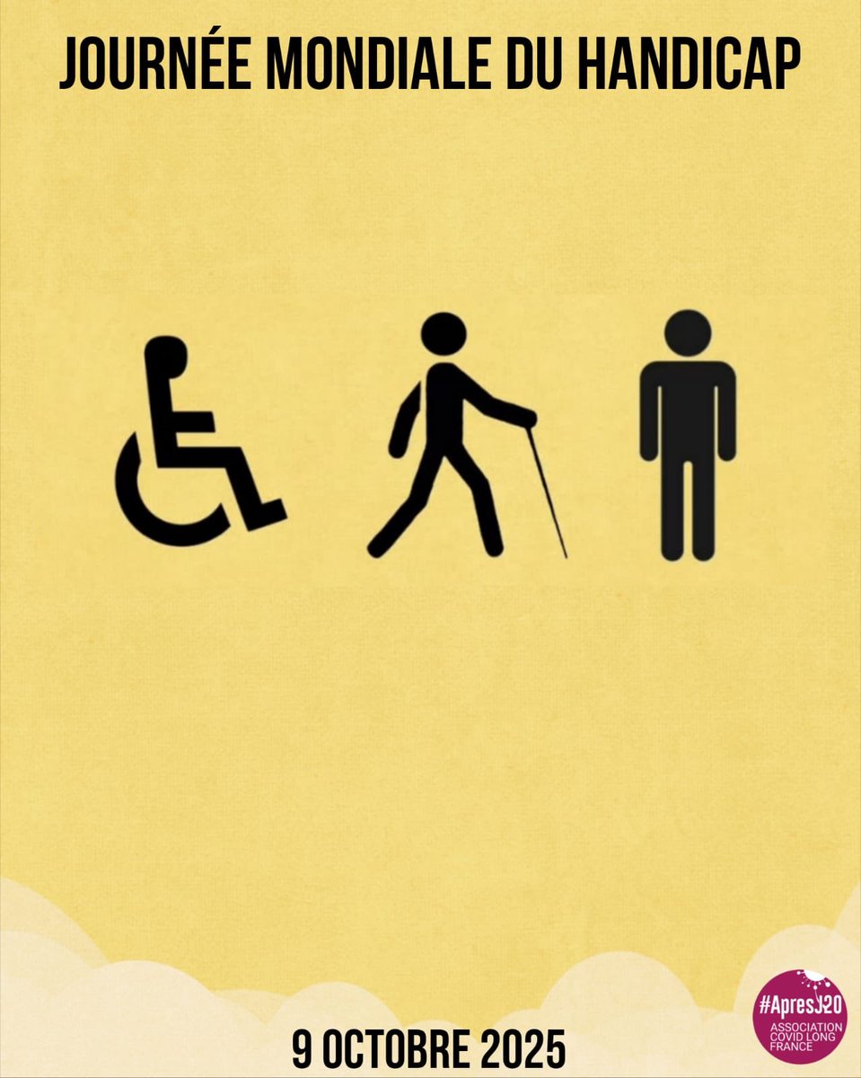 🟡Le Covid long est un handicap invisible. 
Il affecte durablement les capacités physiques et mentales : fatigue chronique, douleurs, brouillard cérébral, etc., rendant les tâches quotidiennes difficiles voire impossibles. #CovidLong  #Handicap