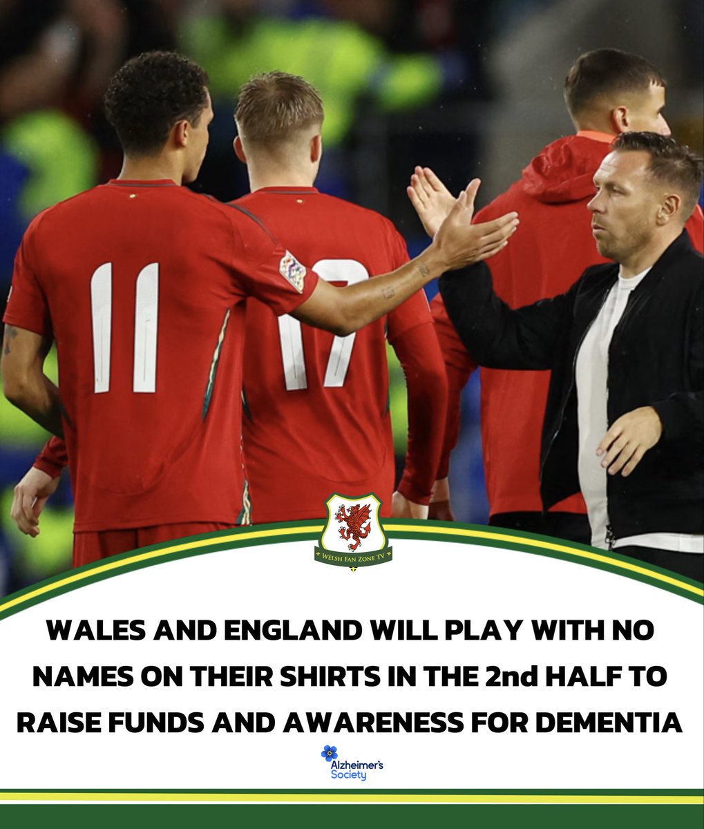 Instead of the usual child mascots, 22 fans living with dementia will walk out with the Welsh and English players tonight.

The teams will also play without names on their shirts in the second half to raise awareness of the disease.

Such a great campaign by <a href="/alzheimerssoc/">Alzheimer's Society</a> 👏