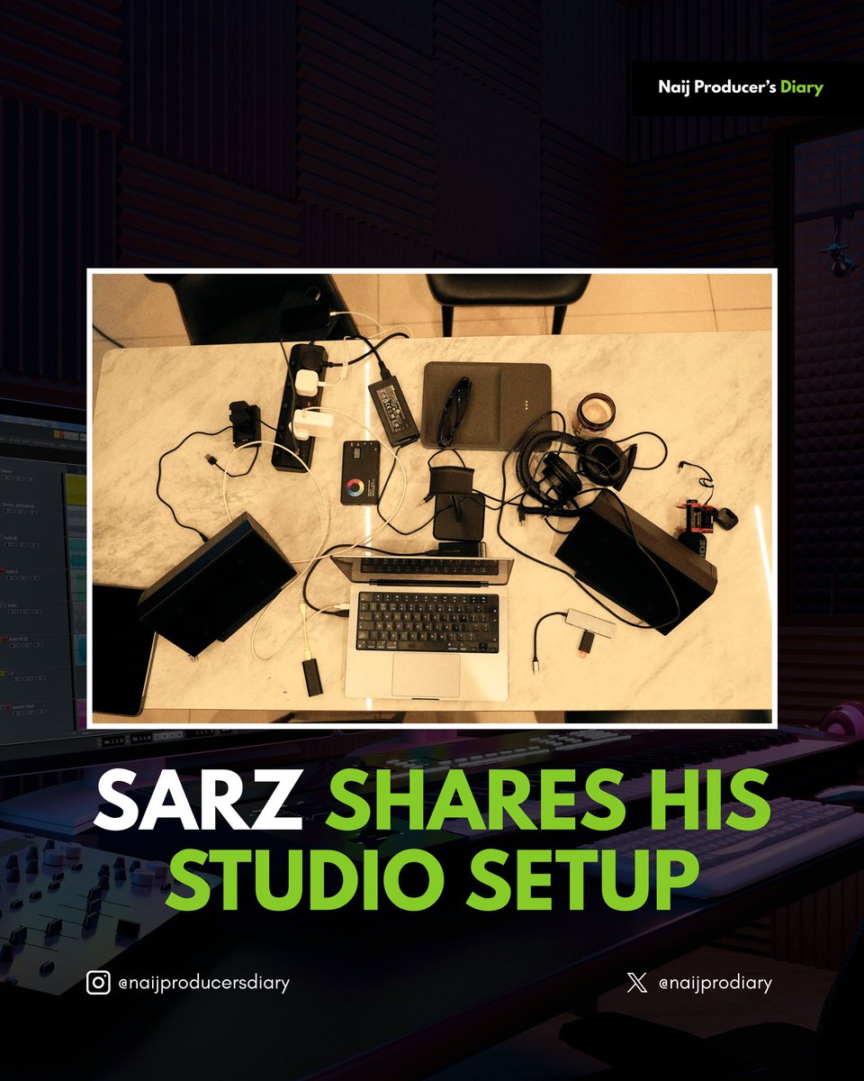 naijprodiary's tweet image. Sarz kept it simple and the internet went wild 🔥🔥🔥

Drop your setup must-haves 👇🏾 What are you adding next? 

📸 @only1sarz

#ProducerLife #MinimalSetup #StudioVibes #MusicProduction #Sarz