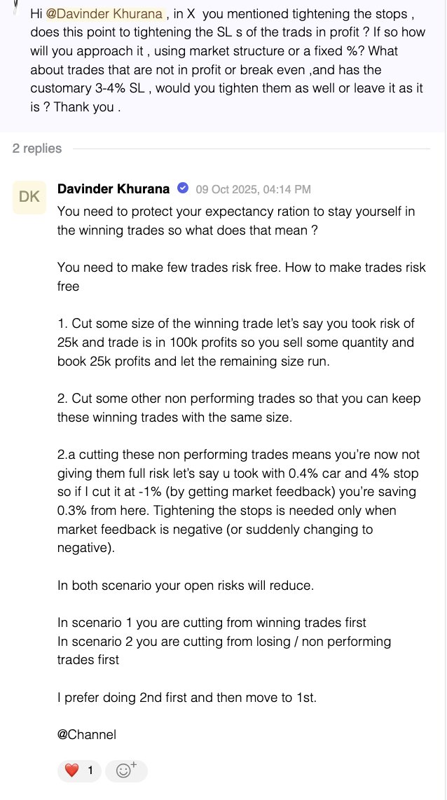 iDavinderK's tweet image. What do I do or what I did in this week ?
My risk management during survivorship period.
#Pulse