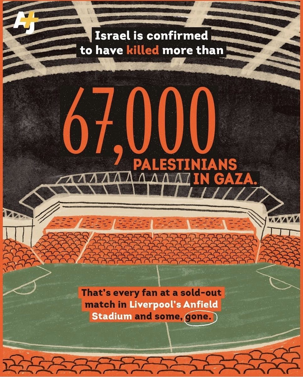 The number of Palestinians killed by Israel in the past two years equals the capacity of a full Anfield.
Take a moment to take that in.
#Palestine #YNWA