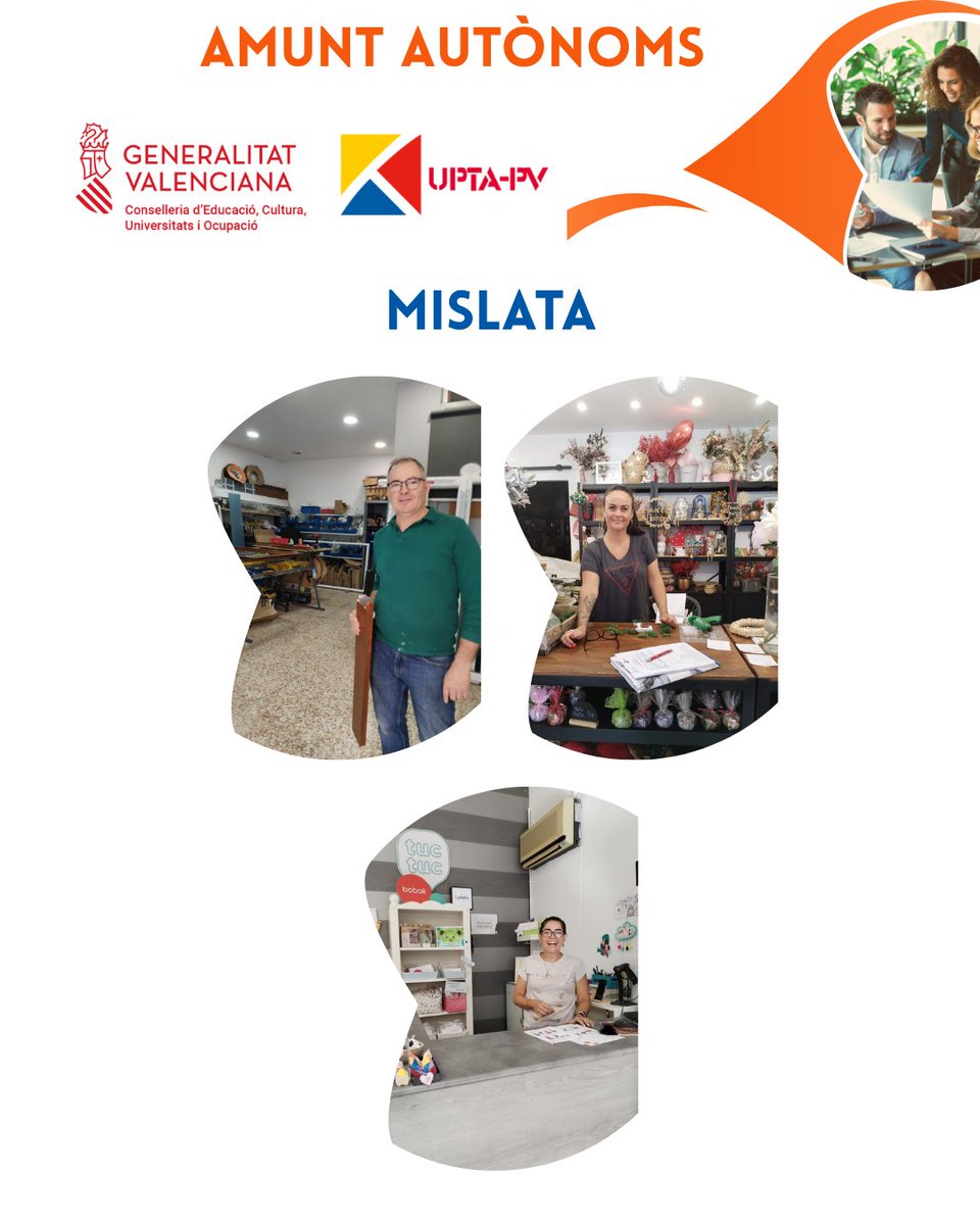 👍Gracias a AMUNT AUTÓNOM@S hemos realizado acciones de asesoramiento, acompañamiento y asistencia técnica a personas trabajadoras autónomas y emprendedoras de Cuart de Poblet y Mislata.
Más información del proyecto en: f.mtr.cool/zrecbdtnfy <a href="/GVAeducacio/">GVA Educació</a>