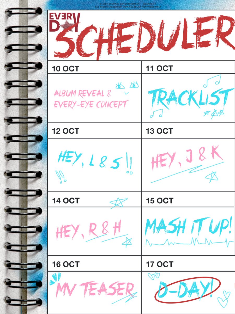 STARWAY_Ent's tweet image. ㅤ
STARWAY ENTERTAINMENT

𝐄𝐕𝐄𝐑𝐘𝐃☆𝐘
DEBUT EP: 𝘔𝘦𝘦𝘵𝘪𝘯𝘨 𝘠𝘰𝘶  
↬ SCHEDULER RELEASE

17.10.25
ㅤ