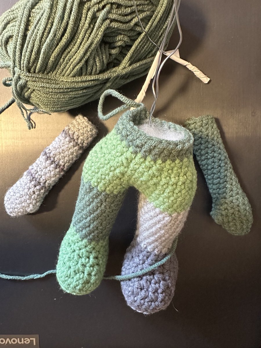 Amigurumi doll in progress.