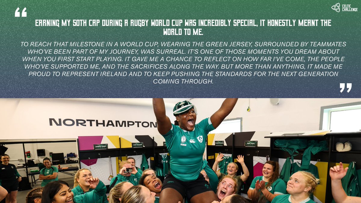 Linda Djougang 🇮🇪

'𝙄𝙩 𝙢𝙖𝙙𝙚 𝙢𝙚 𝙥𝙧𝙤𝙪𝙙 𝙩𝙤 𝙧𝙚𝙥𝙧𝙚𝙨𝙚𝙣𝙩 𝙄𝙧𝙚𝙡𝙖𝙣𝙙 𝙖𝙣𝙙 𝙩𝙤 𝙠𝙚𝙚𝙥 𝙥𝙪𝙨𝙝𝙞𝙣𝙜 𝙩𝙝𝙚 𝙨𝙩𝙖𝙣𝙙𝙖𝙧𝙙𝙨 𝙛𝙤𝙧 𝙩𝙝𝙚 𝙣𝙚𝙭𝙩 𝙜𝙚𝙣𝙚𝙧𝙖𝙩𝙞𝙤𝙣 𝙘𝙤𝙢𝙞𝙣𝙜 𝙩𝙝𝙧𝙤𝙪𝙜𝙝.'

#CelticChallenge #WomensRugby #RWC2025