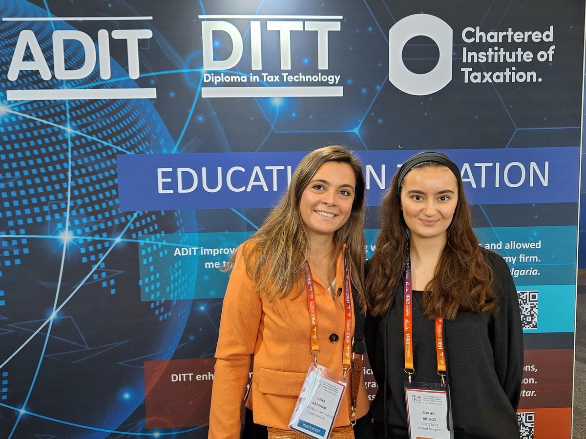 ADITtalk's tweet photo. After five terrific days, #IFA2025Lisbon draws to a close. 🇵🇹
We've had a great time meeting #internationaltax and #taxtechnology professionals from around the world, promoting ADIT and DITT learning, and catching up with @CIOTNews friends from near and far! Obrigado to you all! https://t.co/4h7X4yXzZm