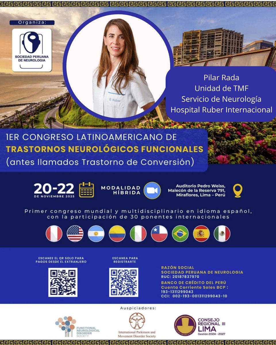 🧠✨ Nuestra fisioterapeuta Pilar Rada participa en el 1º Congreso Latinoamericano de Trastornos Neurológicos Funcionales ✨🧠
👏 ¡Enhorabuena, Pilar! 👏
bit.ly/4h39pCX
#TNF #TMF #trastornosfuncionales #trastornosneurológicosfuncionales #UnidadTrastornosFuncionales