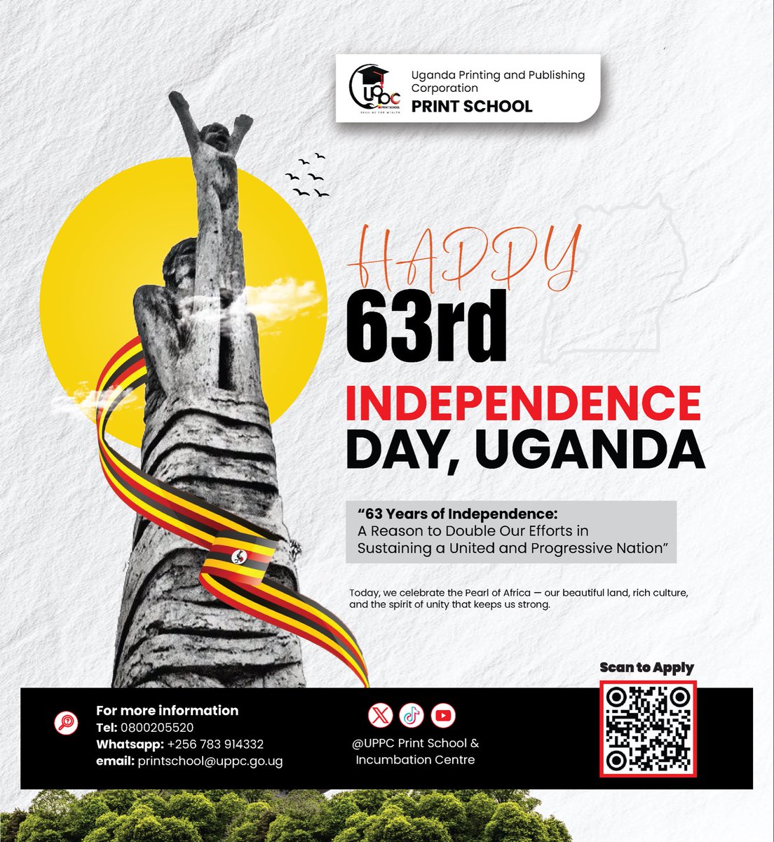 The Board of Directors, Management and Staff of @uppc print school wish you a happy 63rd independence anniversary.