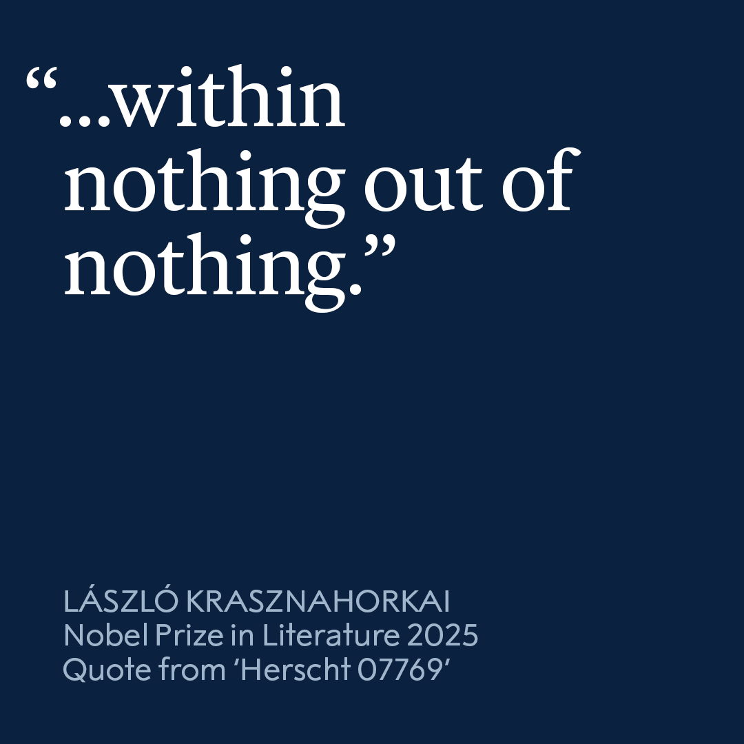 ‘Herscht 07769’ by this year’s literature laureate László Krasznahorkai has been described as a great contemporary German novel, on account of its accuracy in portraying the country’s social unrest.

In ‘Herscht 07769’ we find ourselves in not a feverish nightmare in the