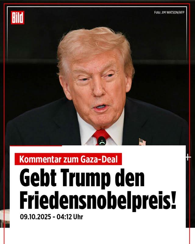 Insofern der Friedensplan von #Trump im Nahen Osten aufgeht, was sich doch jeder wünschen müsste, KANN es nur eine Wahl für den #FriedensNobelPreis geben: US-Präsident Trump!

Seine größte Leistung besteht darin, immer den Diskurs offen zu halten, wo andere blockieren und mauern.