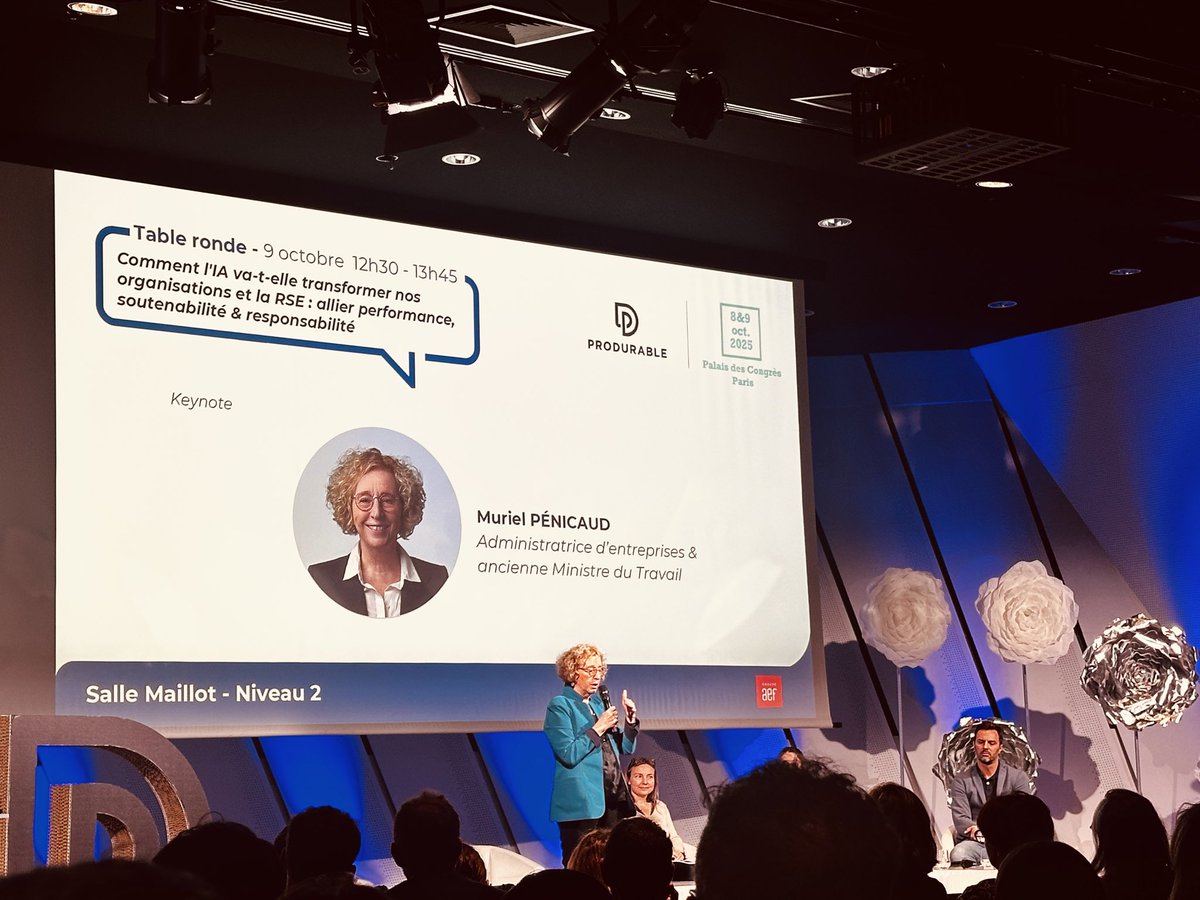 Zolabusiness's tweet image. Comment l’IA va t-elle transformer nos organisations et la RSE: 65% des métiers que feront nos enfants n’ont pas encore été créés selon  #murielpenicaud au salon #produrable