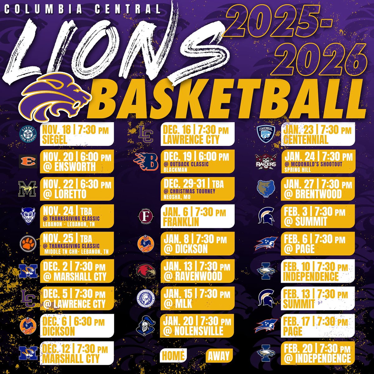 The mission is clear: Restore the Roar. 🦁 This season, we rise with purpose, pride, and power. The schedule is set, now it’s time to earn every moment. #RestoreTheRoar #LionPride #MadeToBattleBuiltToWin #TheresNoPlaceLikeCentral #ShouldveBeenALion