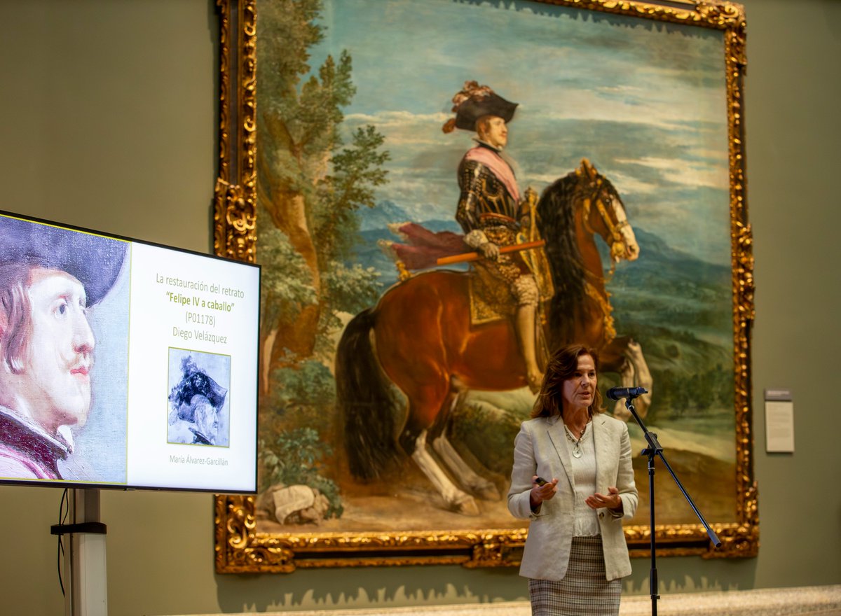 museodelprado's tweet photo. Así ha sido la restauración de "Felipe IV, a caballo", una de las seis pinturas de Velázquez para el Salón de Reinos entre 1634 y 1635 https://t.co/aDWZTwY0b9 https://t.co/CphbeOqNQf