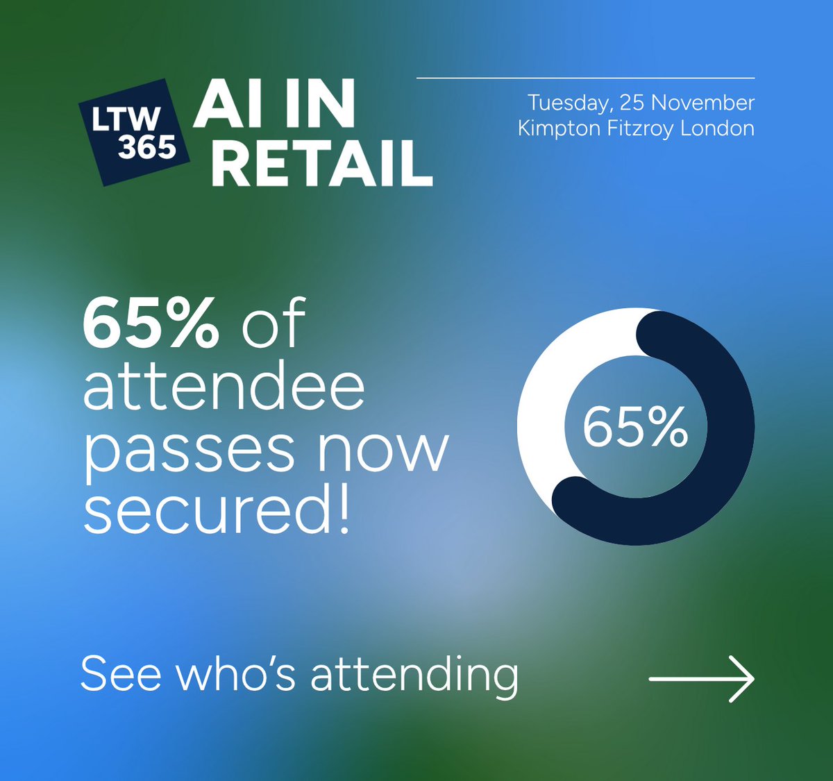 LDNTechWeek's tweet image. 🚨 65% of attendee passes have now been secured for #AIInRetail, the only retail event dedicated to unlocking real ROI through scalable AI strategies – from the organisers of London Tech Week.
 
Taking place on Tuesday 25 November at the Kimpton Fitzroy London, this one-day event…