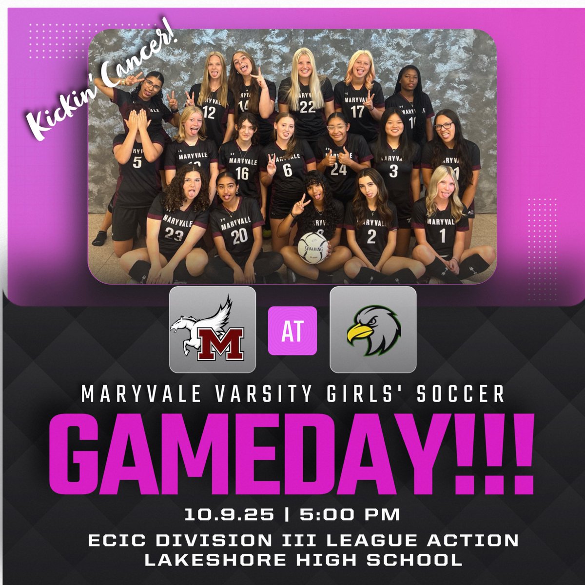 GAMEDAY!!! Lady Flyers are off to Lakeshore for an ECIC III league rematch! Kickoff is set for 5pm!💕⚽️