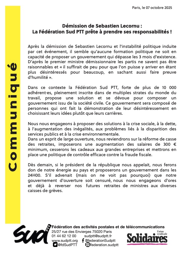 Fédération Sud PTT tweet media