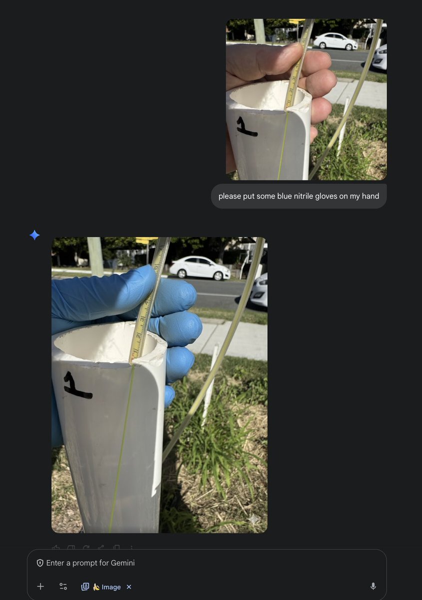 Grok Imagine vs Gemini Nano Banana - I want Grok to succeed, but it is still behind - I asked both to put some blue nitrile gloves on my hand