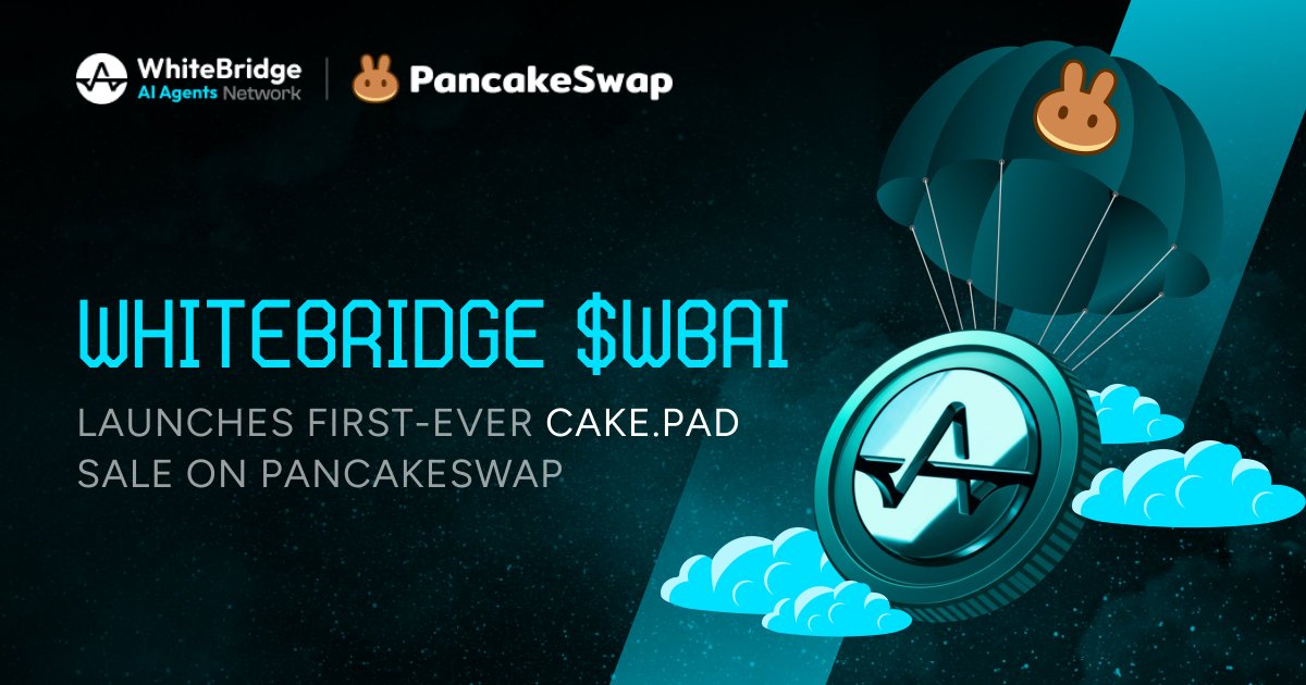AiWhitebridge's tweet image. We’re thrilled to announce that WhiteBridge ($WBAI) is the first-ever CAKE.PAD event on @PancakeSwap 🥞

CAKE holders get early access to the $WBAI sale, the token powering the global trust layer for identity, reputation, and AI.

📅 $WBAI sale: Oct 14–15

Learn more:…