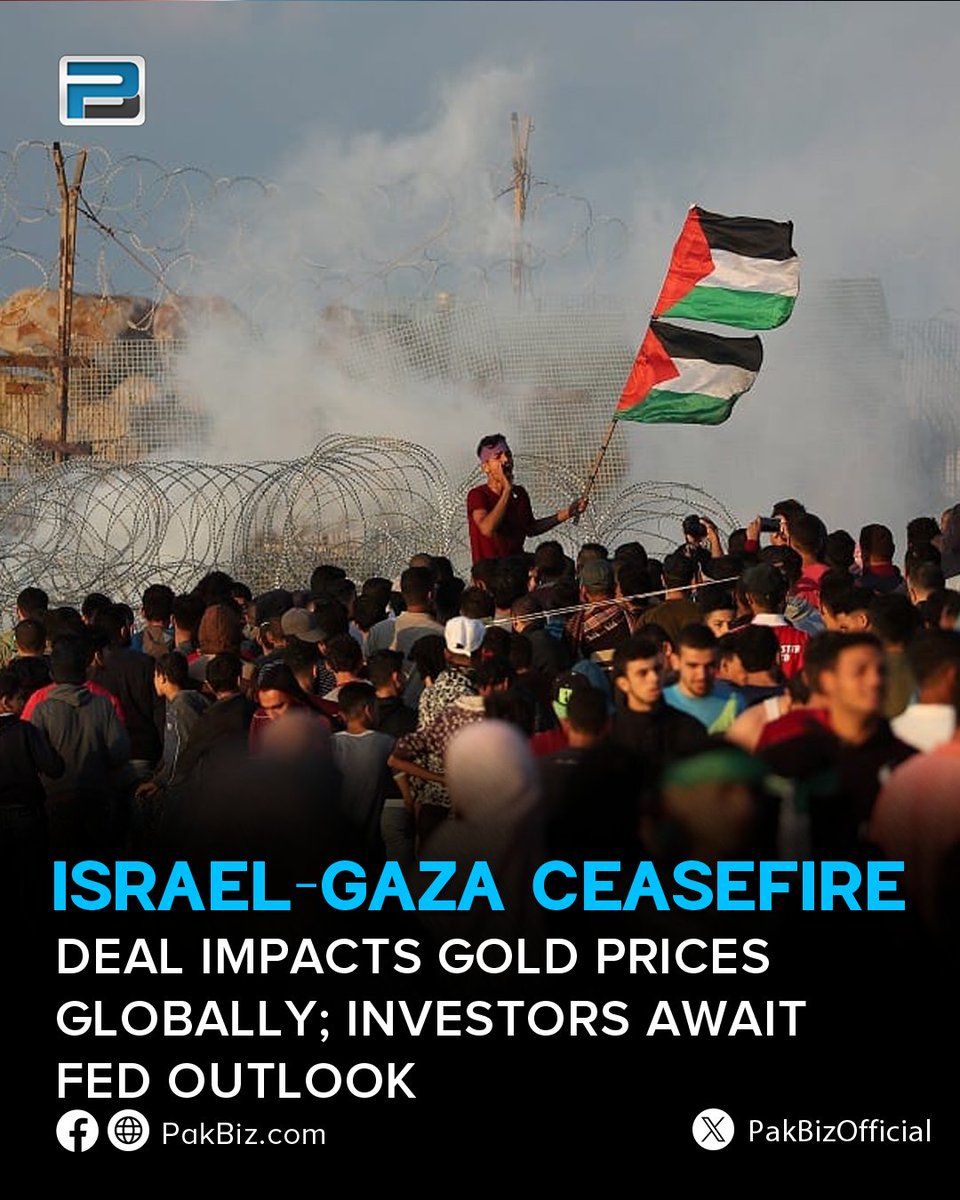 PakBizOfficial's tweet image. Israel-Gaza Ceasefire Deal Impacts Gold Prices Globally; Investors Await Fed Outlook
pakbiz.com/zan8
#Israele #GazaCeasefire #CeasefireforGazaNOW #GoldPrice #GOLD