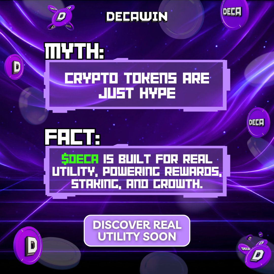 decawincom's tweet photo. Not all tokens are built to last. ๐
$DECA isnโt just hypeโitโs designed for real rewards, real growth, and real utility.
๐ Discover why the future runs on DECA.
#DECA #DecaToken #CryptoFacts #Web3 #CryptoEducation #crypto #blockchain #btc #Web3 https://t.co/UKb5uFkBqP