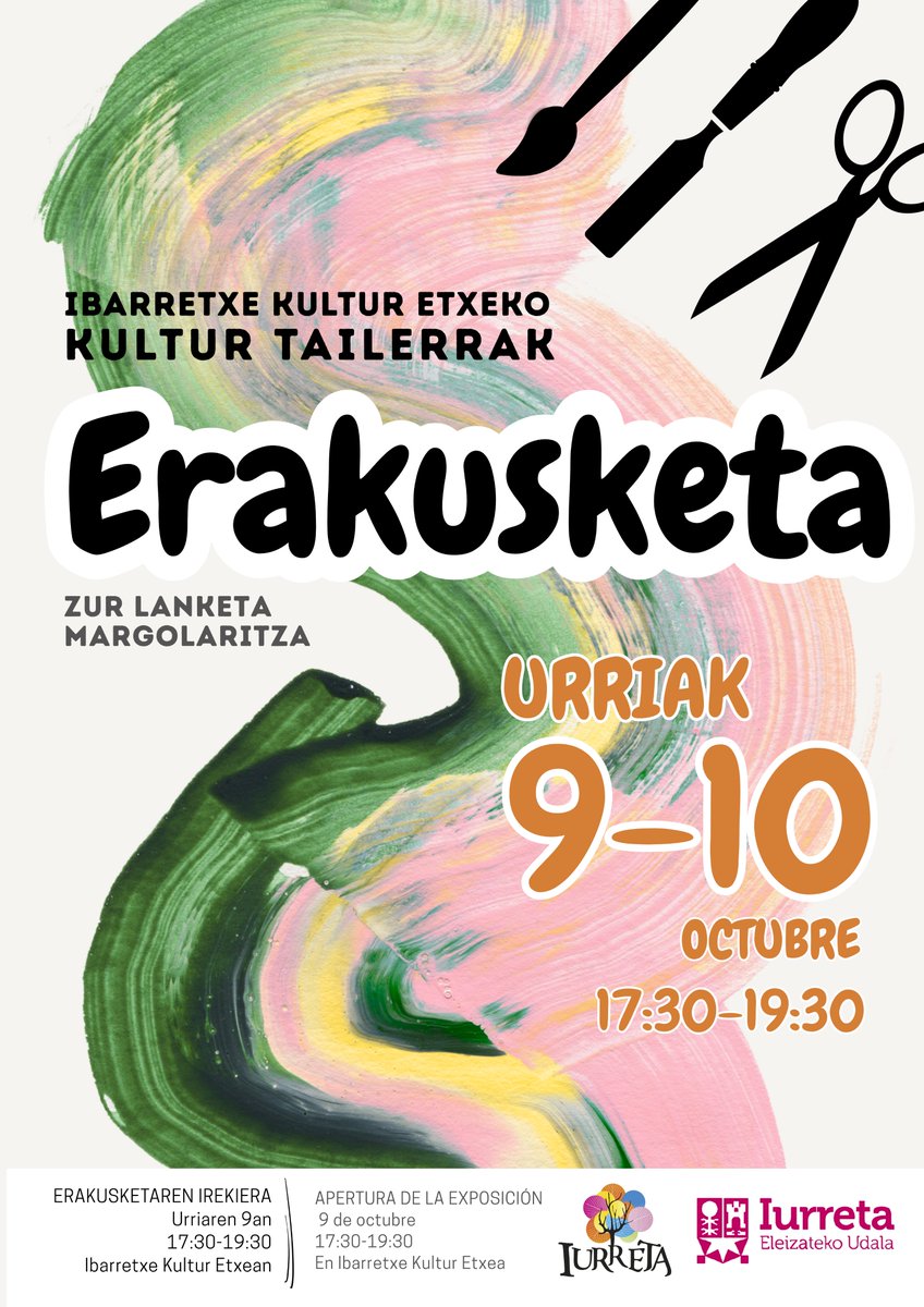 🎨🔨 Zur lanketa eta margolaritza erakusketa Ibarretxe Kultur Etxean

🎨🔨 Exposición del taller de madera y pintura en Ibarretxe Kultur Etxea.

🗓 Urriak 9-10 octubre

⏰17:30-19:30

#Iurreta #kulturtailerrak #talleresculturales