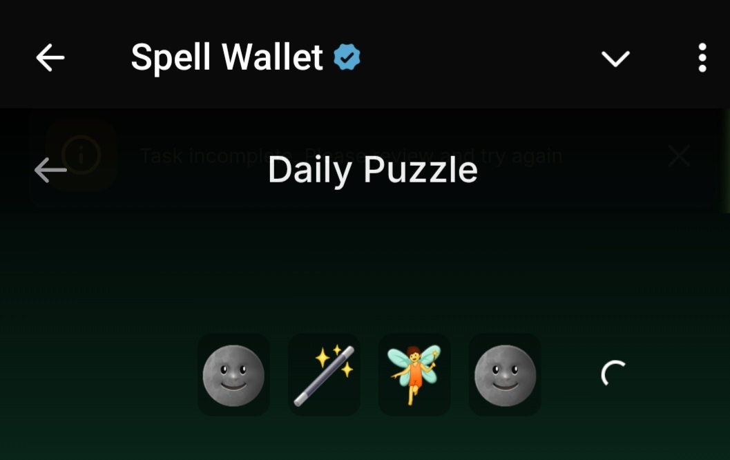 #SPELLwallet Daily Puzzle-

DATE - 9 Oct. 2025

Today's POSITION
▶️👉 8 - 6 - 4 - 8

✔️FOLLOW
t.me/Teligram_GameFi 

#SPELLwallet 
$250 Rewards Staking Pool
HODL &amp; Scratch Tickets
Earn 6.7% APR with
#Airdrops in $SOL &amp; $MANA 

JOIN $SPELL Wallet
👇👇
t.me/spell_wallet_b…