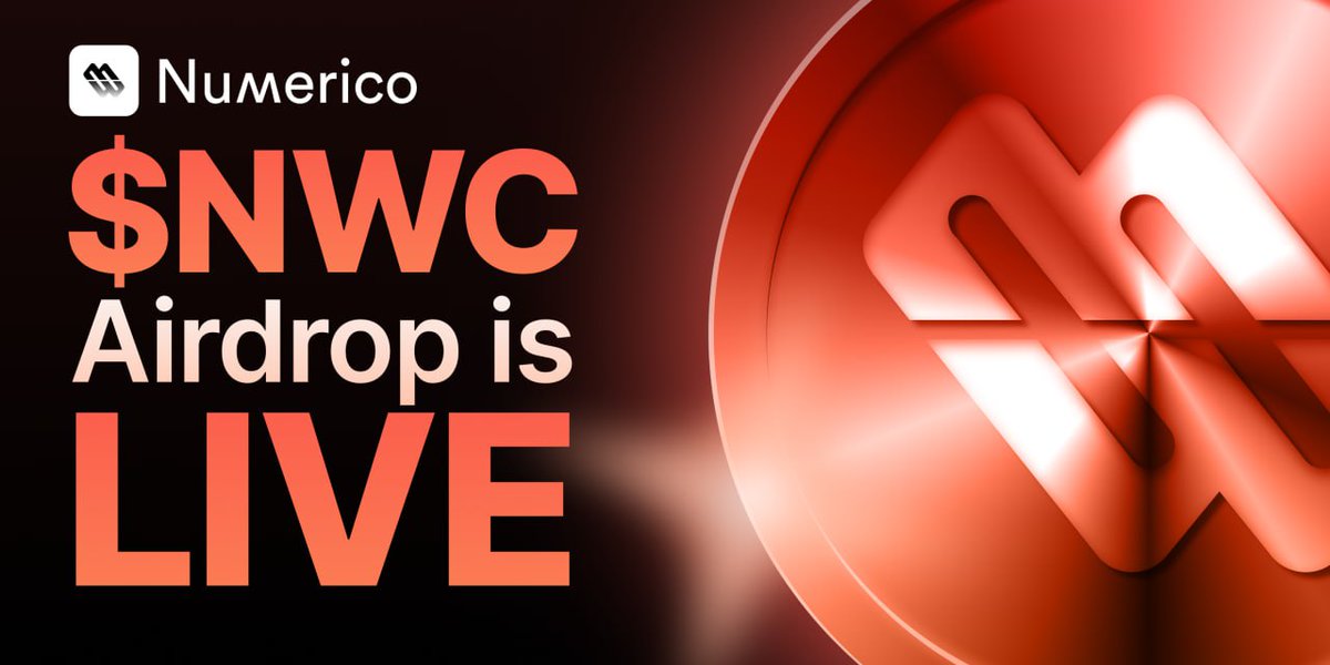 The wait is over!

$NWC airdrop is live. 84 million tokens will be airdropped to the participants.

Start grinding now: app.numerico.ai/airdrop