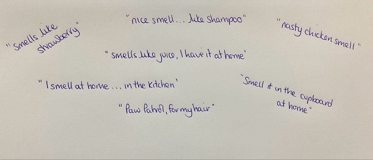 Today, in Nursery Bumblebees,  we used our noses to smell a range of different things. The children talked about whether they liked the smells and made connections with smells they were familiar with.  We saw lots of different facial expressions as they sampled the smells! 💛💙🐝