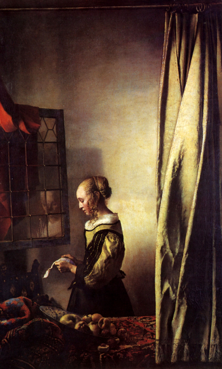 Girl Reading a Letter at an Open Window #artbots #vermeer