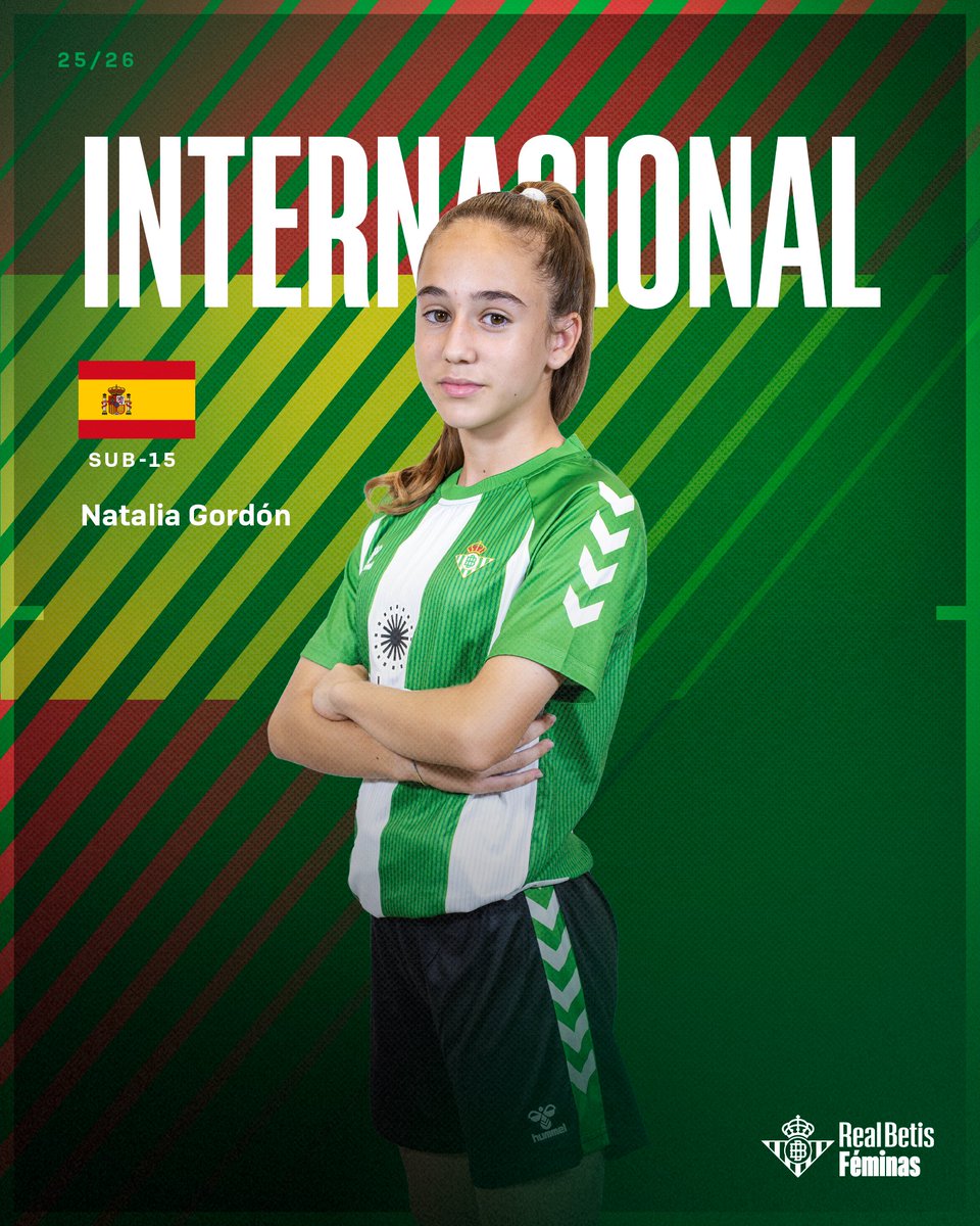 🌍📋 INTERNACIONALES | Natalia Gordón, convocada por la <a href="/SEFutbolFem/">Selección Española Femenina de Fútbol</a> sub-15 ⚽️🇪🇸

➡️ realbetisbalompie.es/noticias/femin…

#BetisFéminas