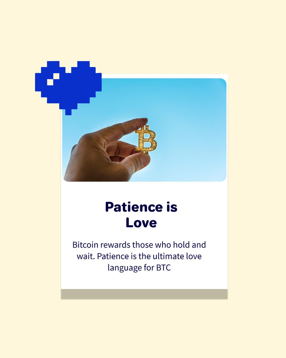 ipayBTCapp's tweet image. 𝐈𝐟 𝐁𝐢𝐭𝐜𝐨𝐢𝐧 𝐡𝐚𝐝 𝐚 𝐥𝐨𝐯𝐞 𝐥𝐚𝐧𝐠𝐮𝐚𝐠𝐞?😍

It wouldn’t be words, it would be actions.
Understand it. Stay consistent. Be patient.
That’s how you show real love to BTC. 🚀✨

#Bitcoin #LoveLanguage #StackSats