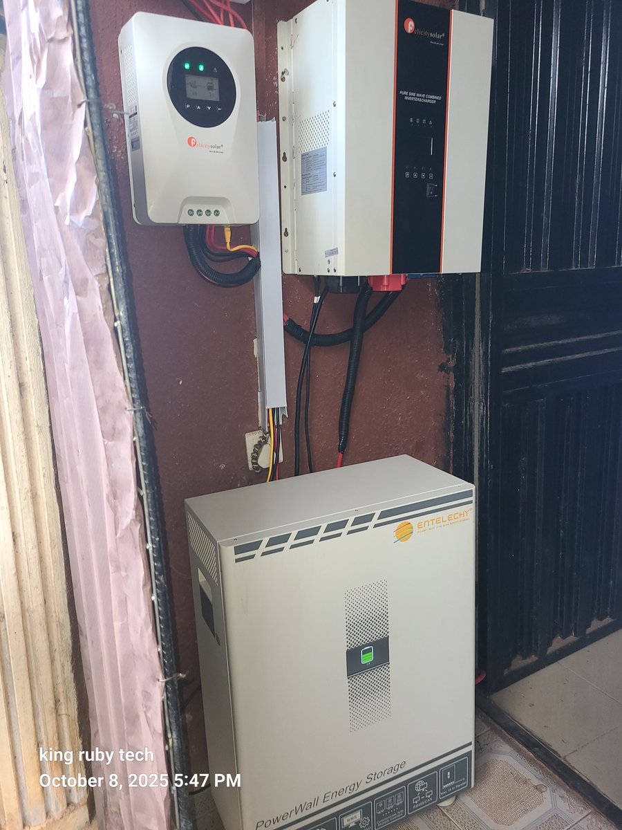 kingrubytech's tweet image. Get 🌞🌄
1 x 7.5kva inverter 
1 x 100a mppt Charge controller 
12 x 550w bifacial solar panel 
1 x 15kwh lithium battery installed by us dm for yours
☎️07067579674 
Go solar!

 #HallelujahChallengeOCT2025 Flying Eagles Orji Kalu Arise TV Rufai #viral Kolade