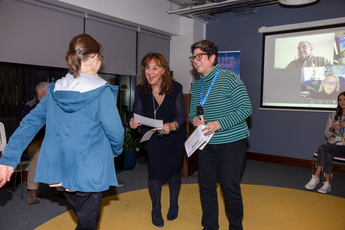 RoseAnnekenny1's tweet image. Delighted to host the inaugural TILDA Connecting Generations Creativity Award- a celebration of flourishing, empathy &amp;amp; intergenerational connection through creativity.

A huge thanks to @emasie &amp;amp; Cathy Masie, our judges, &amp;amp; all the talented students👏

#LifelongLearning