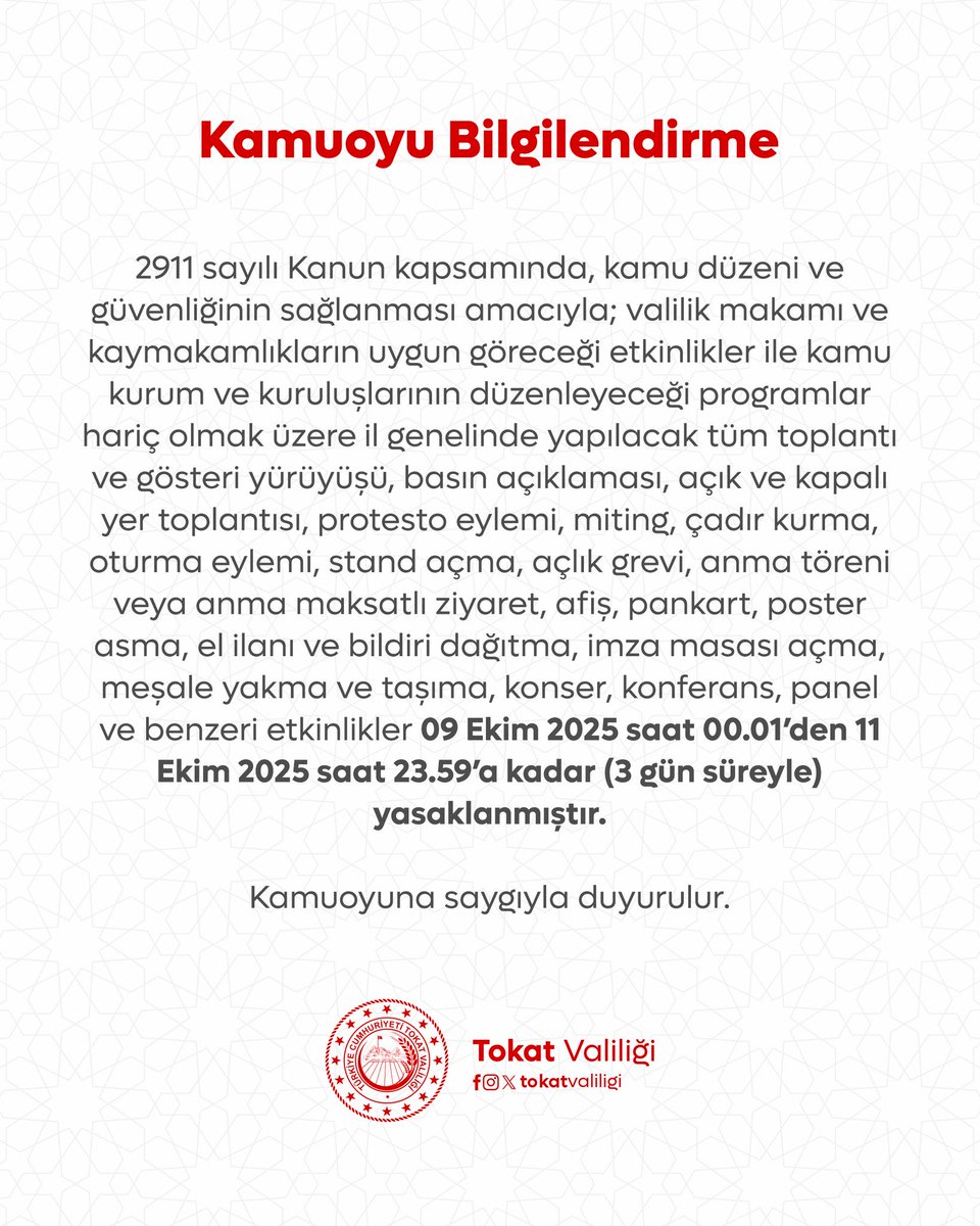 Saray rejimi, ekmek, demokrasi, barış ve özgürlük isteyen herkese karşı topyekûn saldırıya geçmiş durumda.

Grevler yasaklanıyor, seçilmiş belediye başkanları görevden alınıp hapse atılıyor, yerlerine kayyım atanıyor. Yargı ve valiler eliyle baskı her yerde işletiliyor.

Tokat’ta