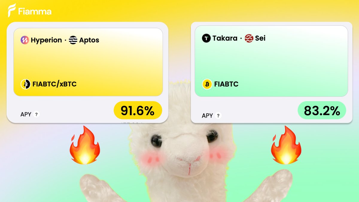 onRide_'s tweet photo. 🦙 Alpaca checked the latest BTC yields!

💛 @Hyperion_XYZ × @Aptos → 91.6% APY
💚 @TakaraLend × @SeiNetwork → 83.2% APY

🎁 20M future $MAMA rewards in Season 2
Bridge BTC → Earn → Win 👉 https://t.co/CPQYJoaLtz

Stay fluffy, stay smart ✨
(APYs may vary due to market conditions. Actual returns will prevail.)