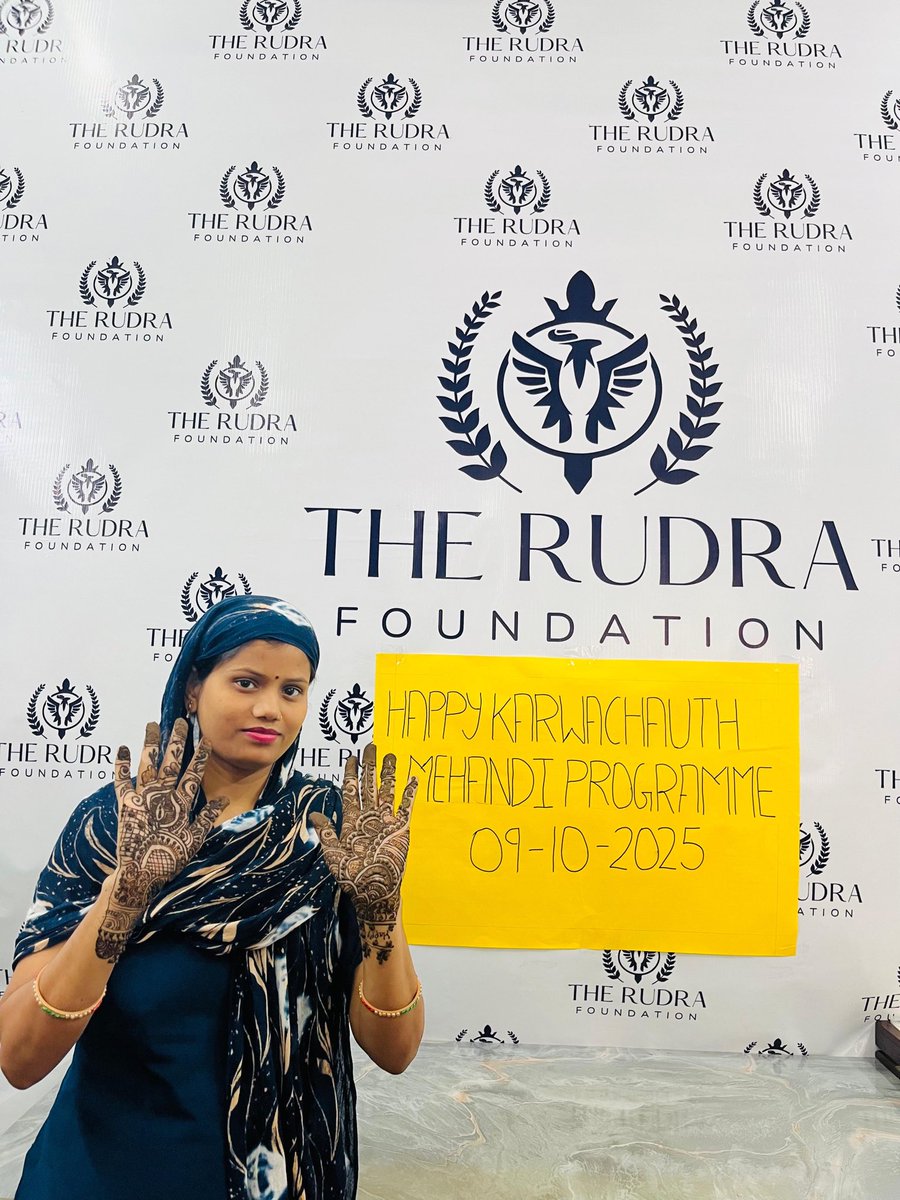 TheRudraFdn's tweet photo. करवा चौथ के पावन अवसर पर The Rudra Foundation की टीम ने अनेक महिलाओं को निशुल्क मेहंदी लगाई। हमारा संकल्प है सभी के चेहरे पर मु��्कान देना और सेवा के इस मार्ग पर निरंतर आगे बढ़ना।”🌸✨
#karwachauth #therudrafoundation #seva #happiness #mehendi #socialwork #smile #communityservice https://t.co/J2w9kCfewP
