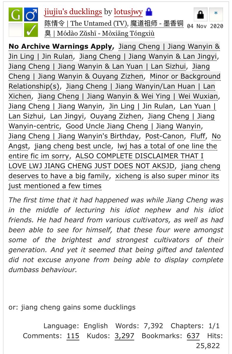 jiang cheng fic recs tweet media