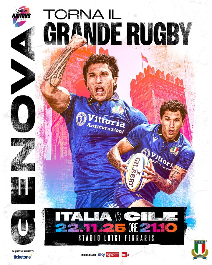 RugbySur's tweet photo. 🚨🏉🇮🇹🇨🇱 Excelente Test para Chile!
Por primera vez en su historia, Los Cóndores enfrentarán a Italia.
22 de noviembre en Génova.
La ventana de noviembre de Chile se empieza a definir. https://t.co/jkWhI1AQ47